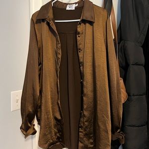 Satin Button Up